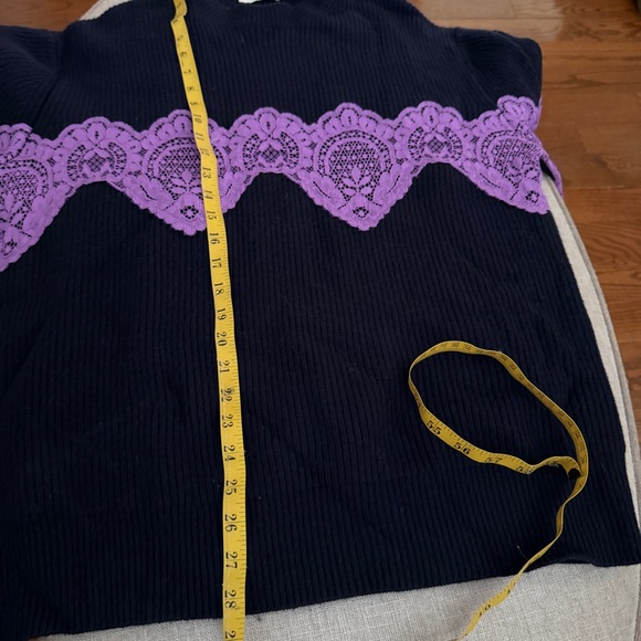 SANDRO Paris Navy & Purple Lace Sweater - Picture 11 of 14